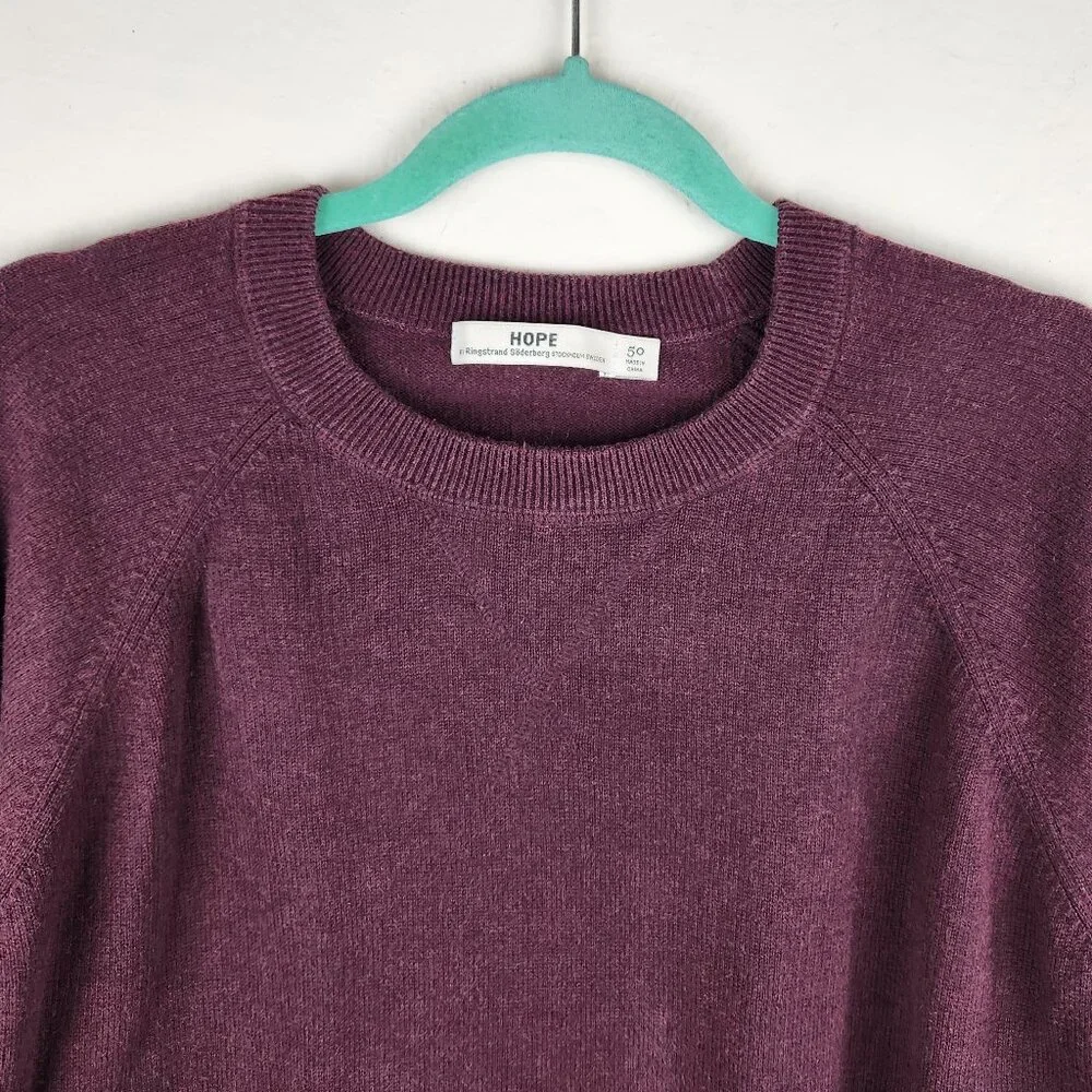 HOPE Stockholm Unisex Knit Crewneck Rule Sweater Burgundy sz 50 (US L)